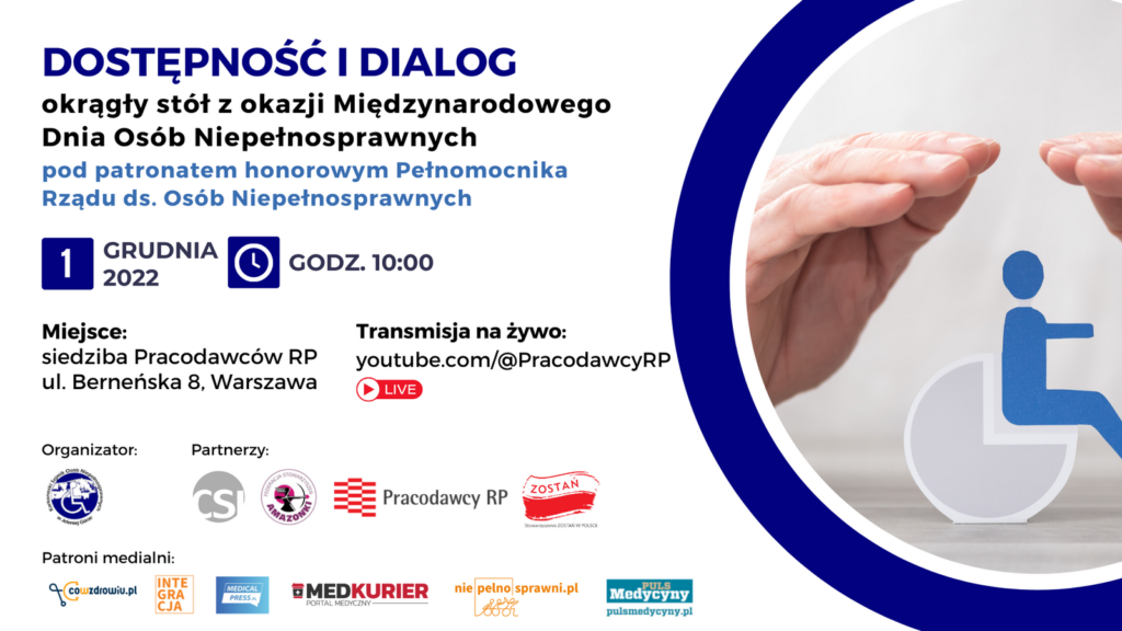Dostępność i dialog – okrągły stół z okazji Międzynarodowego Dnia Osób Niepełnosprawnych